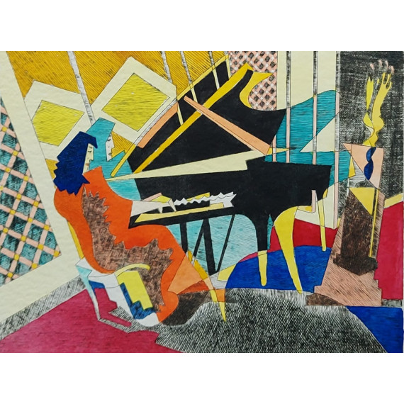 PIANISTKA (2019) 30cmx40cm Tumielewicz Czesław