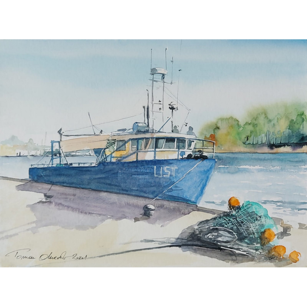 DZIWNÓW-PORT (2022) 40x50cm. Olszewski Tomasz