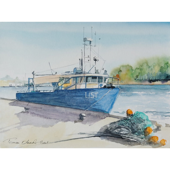 DZIWNÓW-PORT (2022) 40x50cm. Olszewski Tomasz