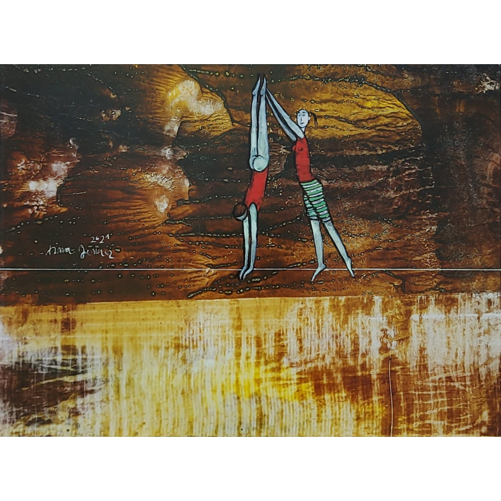 AKROBATYKA (2022) 40cmx50cm Janusz Klementyna