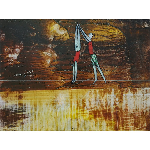 AKROBATYKA (2022) 40cmx50cm Janusz Klementyna