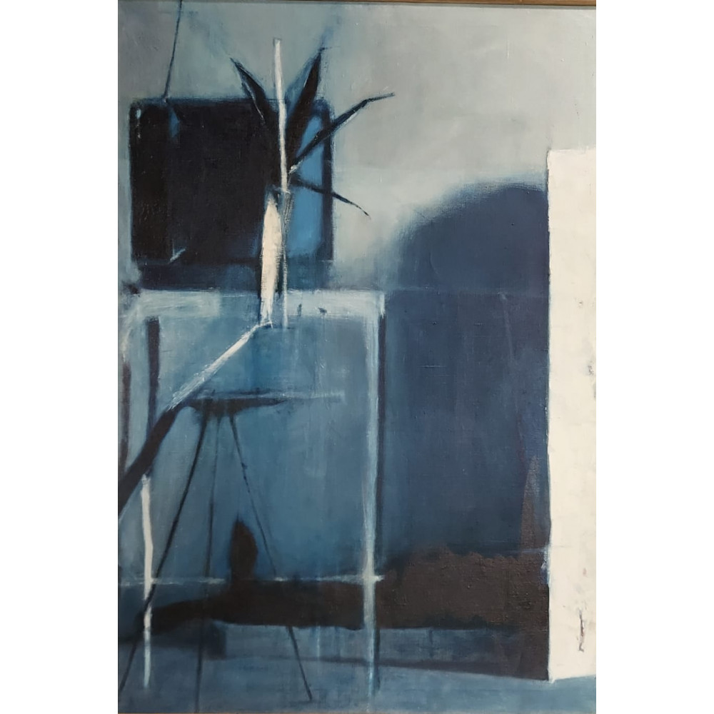 MARTWA NATURA Z TELEWIZORKIEM (2000) 80cmx110cm Marek Silwoński