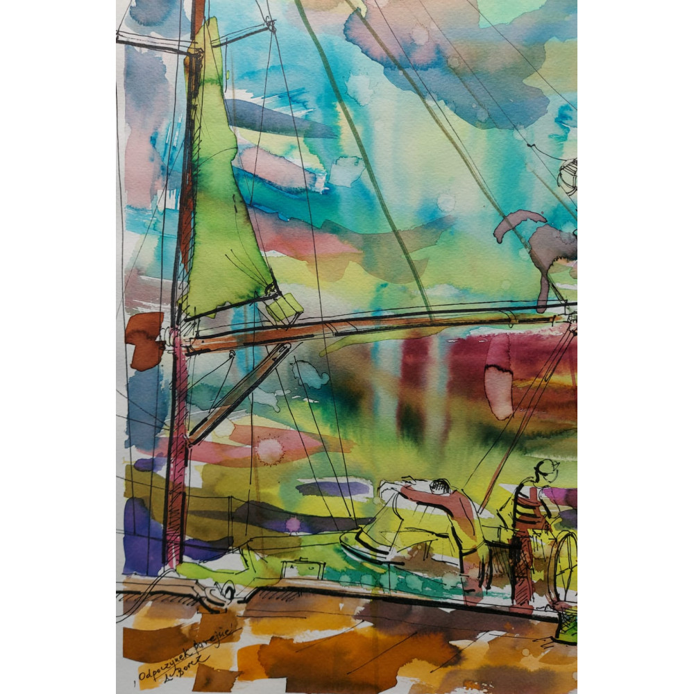 ODPOCZYNEK PO REJSIE (2022) 50x40cm Borcz Anna