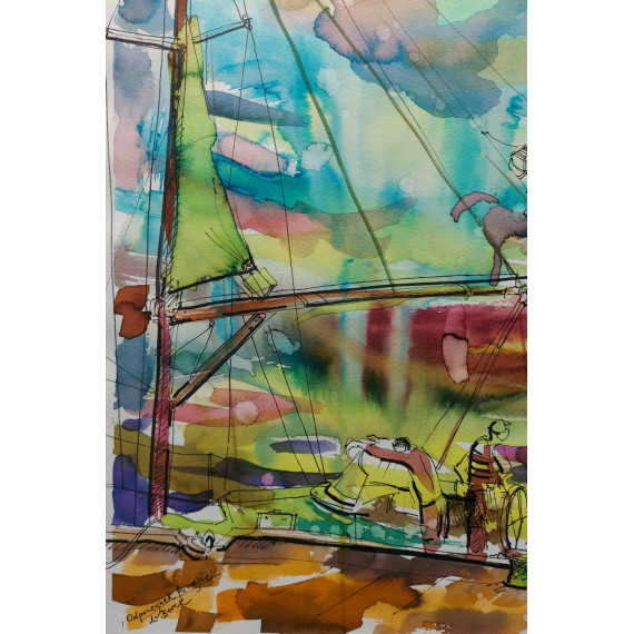 ODPOCZYNEK PO REJSIE (2022) 50x40cm Borcz Anna