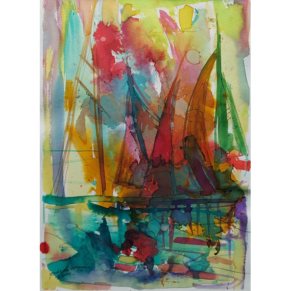 ŻAGLE NA HORYZONCIE (2022) 50x40cm Borcz Anna