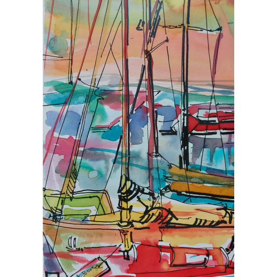 W SPOKOJNEJ PRZYSTANI (2022) 40x50cm Borcz Anna