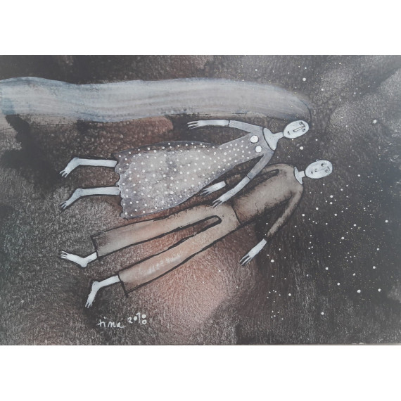 Ślubna para w brązach Janusz Klementyna