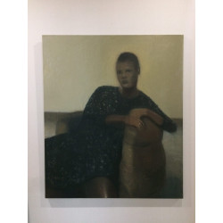 DAMA W FOTELU (2018) 100x85cm Woźniak Wojciech