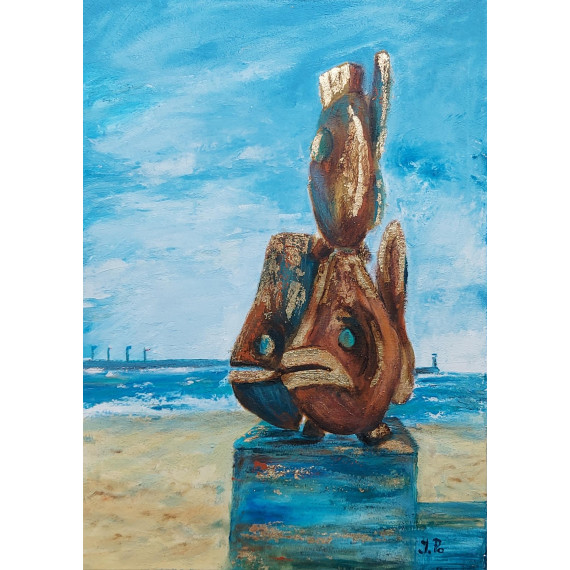 GDYŃSKIE RYBKI I (2023) 70×50cm - AKRYL NA PŁÓTNIE