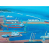 GDYNIA,STOCZNIOWE ŻURAWIE II(2020) 23×30cm- AKRYL NA PŁÓTNIE