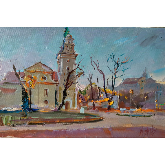 SOPOT, KOŚCIÓŁ ZBAWICIELA(2023) 27×40cm - Olej na płótnie