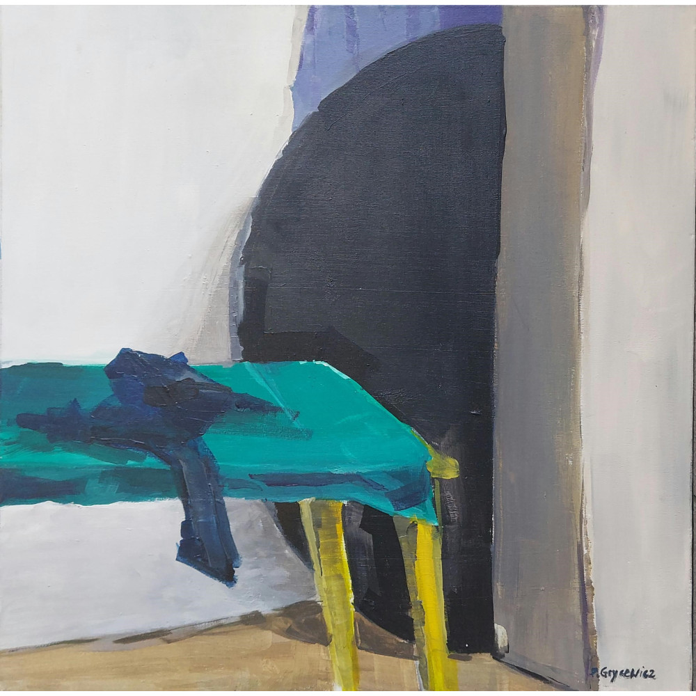 Tytuł        "Kompozycja "martwa natura. 50×50cm
Technika   Akryl na płótnie
Wymiary   50×50cmPola Gryncewicz