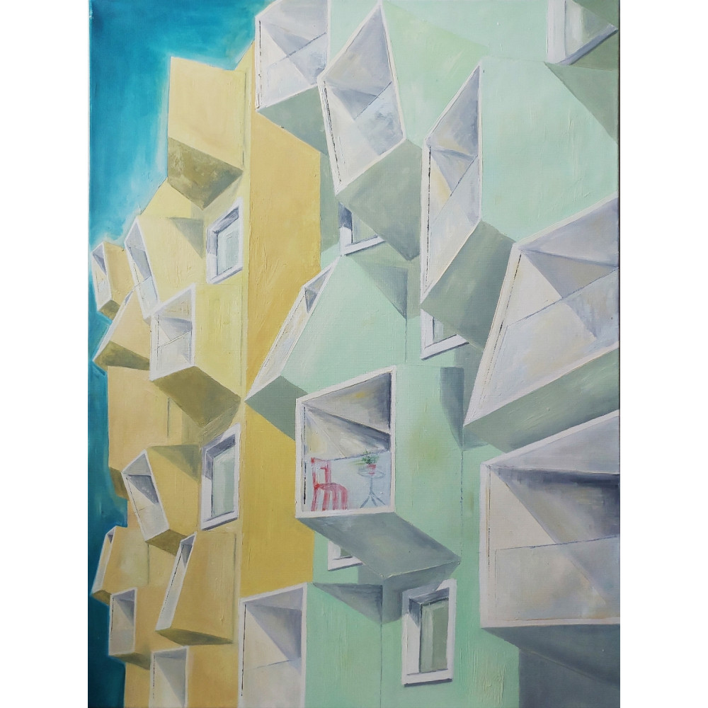 Balkony, 60x80cm wykonany techniką Olej na płótnie