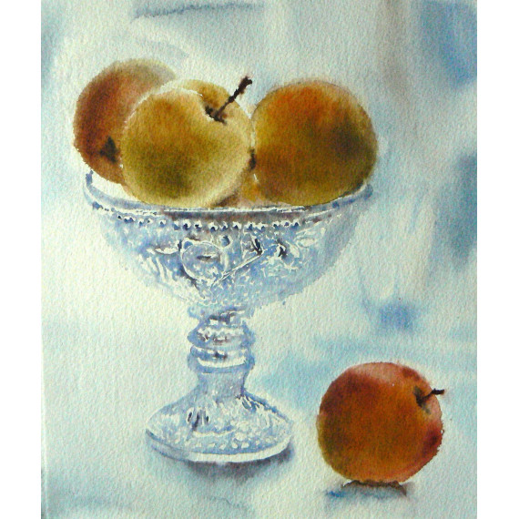 Martwa natura z jabłkami,24×20cm/z passpartou 38×34cm Majewska Tatiana