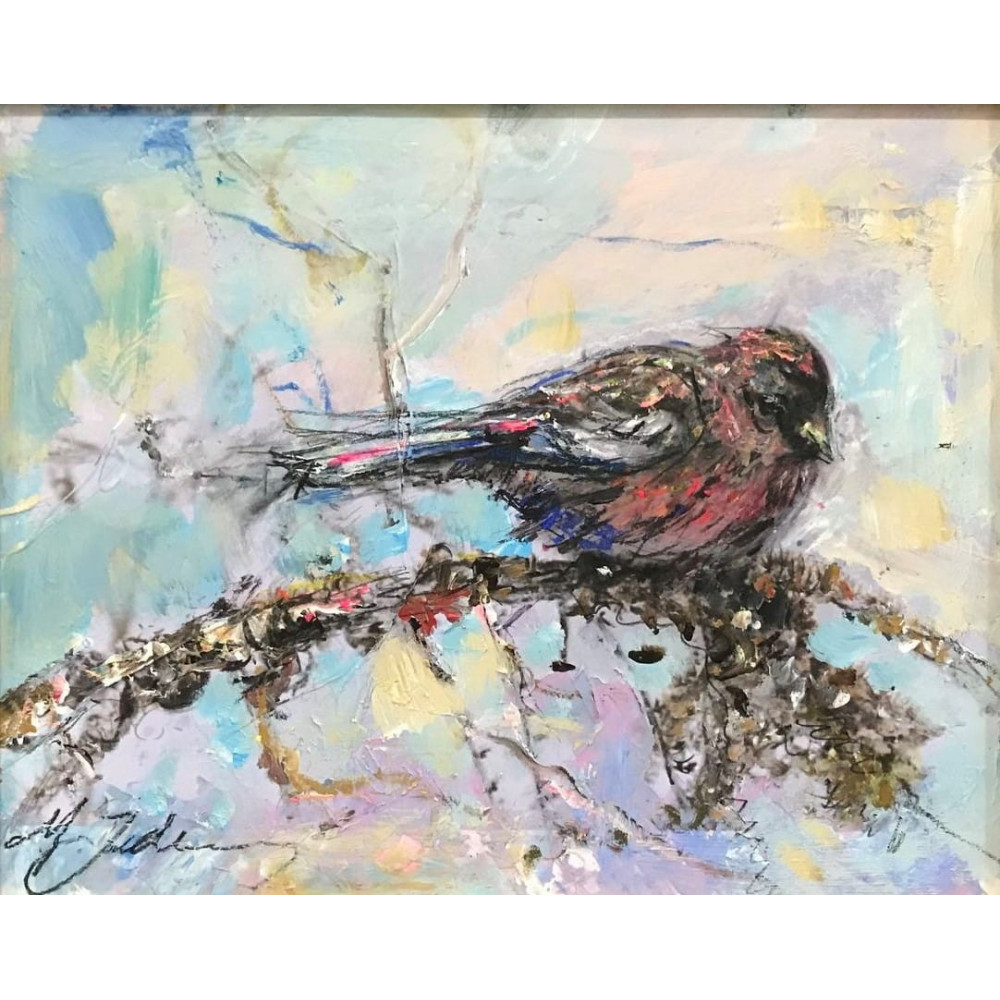 Klasyka malarstwa w Obrazie "Ptaki, Czeczotka" autorstwa Micek Jakubowska Magdalena.