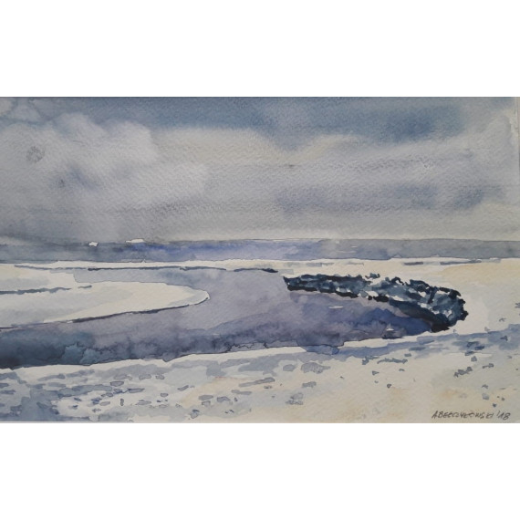 Pejzaż morski, zimowy,30×40cm. Bełczykowski Artur