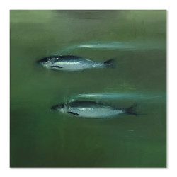 Oddech śledzia 50x50 cm, Obraz olejny -  Wojciech Woźniak﻿