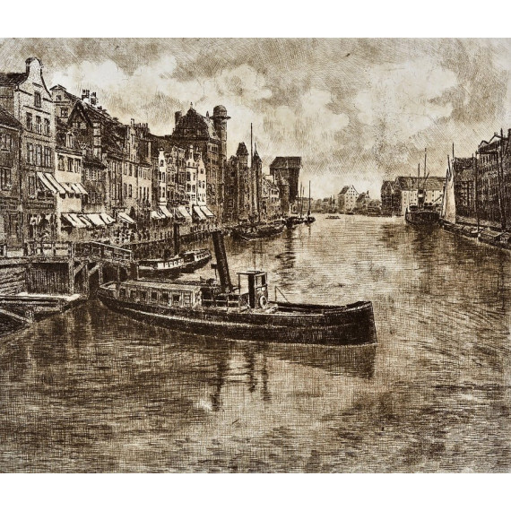 Gdańsk - Statek na Motławie,35×40cm Górecki Wojciech