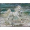 Biały koń w galopie Aniszewski Zenon