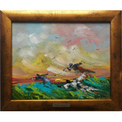 Strachy Polne 28x34 cm - Pejzaż olejny | Florian Kohut﻿