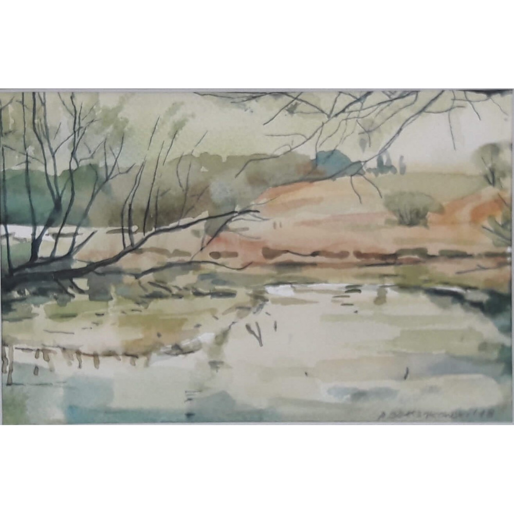 Pejzaż (oliwkowy),24×30cm. Bełczykowski Artur