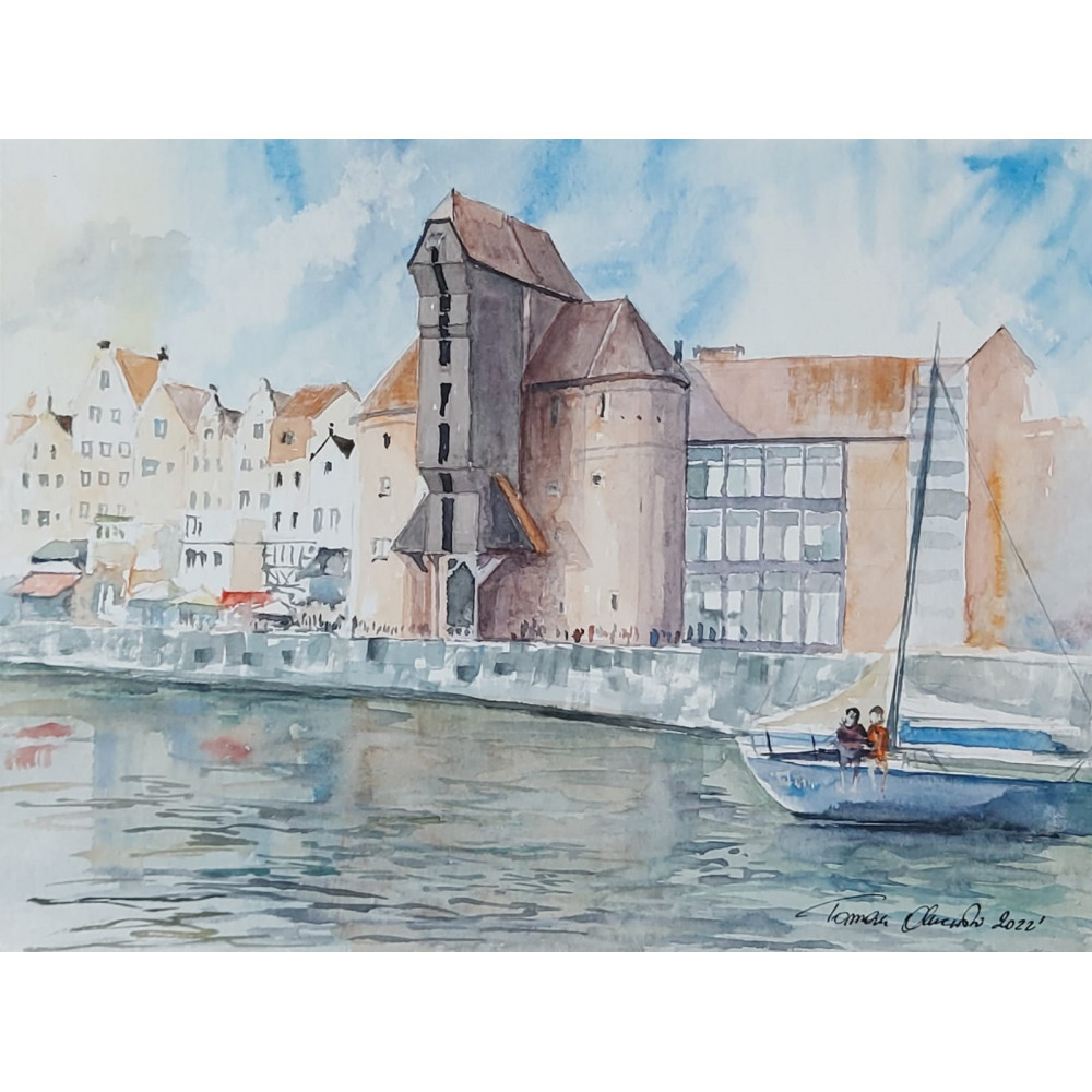 GDAŃSK- DŁUGIE POBRZEŻE (2022) 40x50cm. Olszewski Tomasz