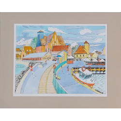 Przystań w Helu 40x50cm - Akwarela | Czesław Tumielewicz