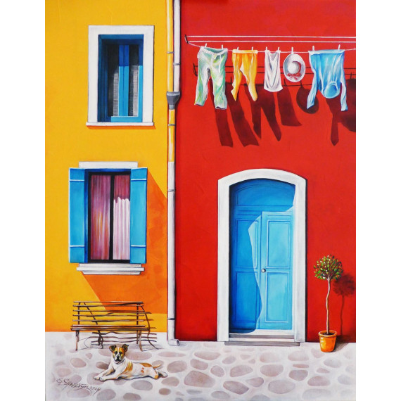 Kolorowy olej na płótnie autorstwa Ewa Przybyła o tytule Pomiędzy 2