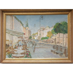 Sergiei Tkachenko – „Nowy Świat, Warszawa” (obraz olejny) 60x80 cm