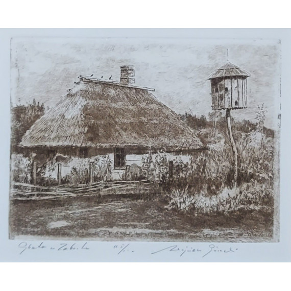 Chata w Zaborzu,24×30cm Górecki Wojciech