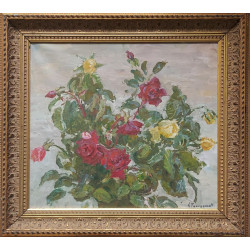 Olej na płótnie - Martwa natura - Piękne róże 48 x 48 cm -  Sergiei Tkachenko