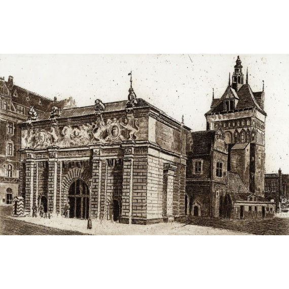 Gdańsk - Brama Wyżynna z Katownią,24×30cm Górecki Wojciech