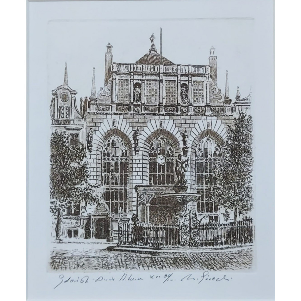 Gdańsk - Dwór Artusa,30×24cm Górecki Wojciech