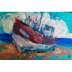 Akryl na płótnie "Chmura" 20x30 cm - Małgorzata Sęk | Galeria PS