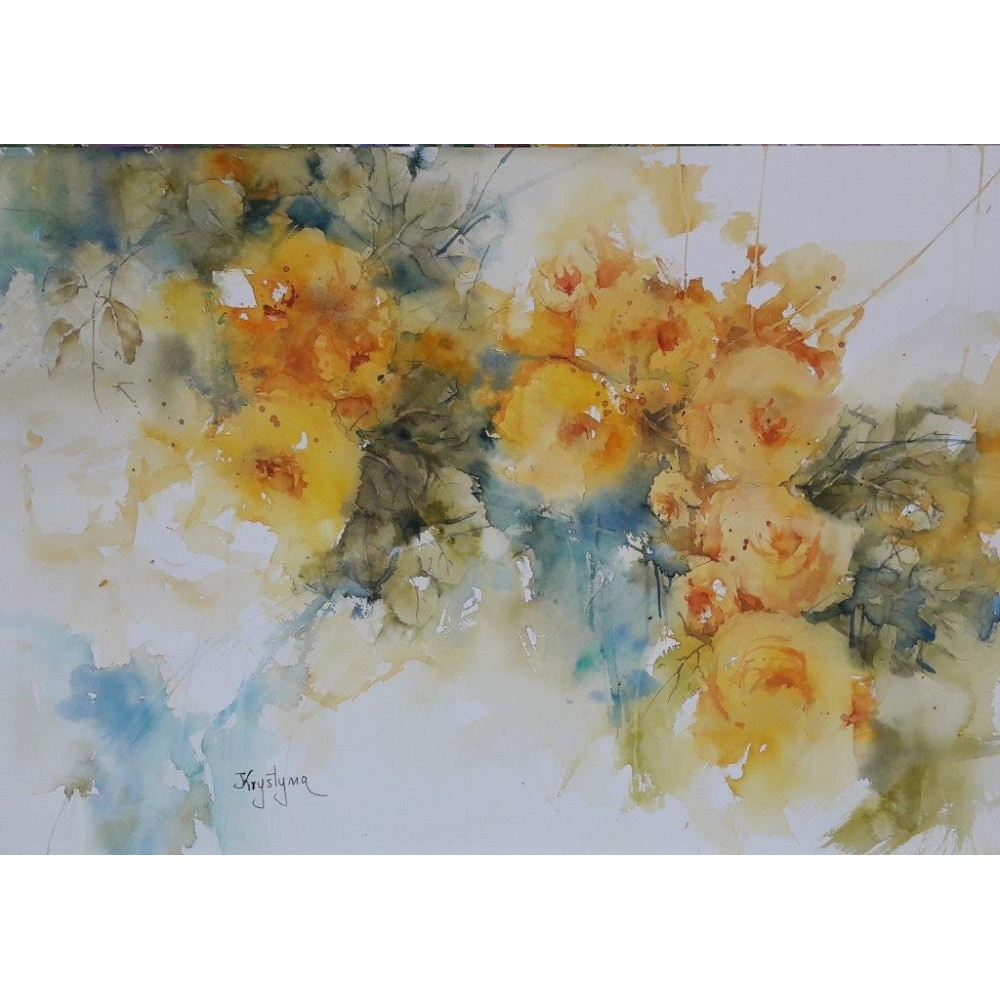 Żółte róże Lubański Krystyna