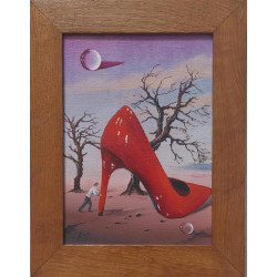 Abstrakcyjny obraz "Spacer" w ramie  31×24 cm | Dirgela Povilas