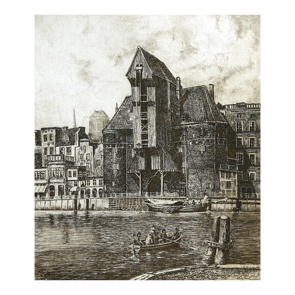 Gdańsk -Prom pod Żurawiem  40×35cm Górecki Wojciech