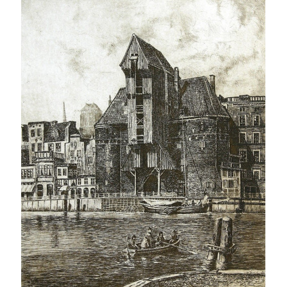 Gdańsk -Prom pod Żurawiem  40×35cm Górecki Wojciech