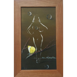 Abstrakcyjny Akt "Powrót" w ramie 42×26cm | Dirgela Povilas