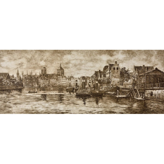 Panorama Targu Rybnego  46×90cm Górecki Wojciech