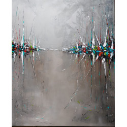 Pejzaż z jachtami 120×100cm Żórańska Kinga