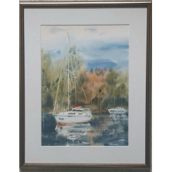 Akwarela w ramie WODNY ZAKĄTEK - 40x50 cm