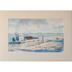 Akwarela Tatiany Majewskiej „Francuskie wybrzeże” 50x70 cm – Wyłącznie w Galerii Sztuki PS