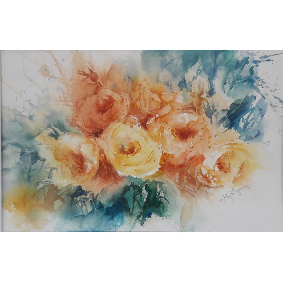 Róże z turkusem Lubański Krystyna