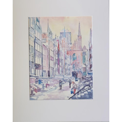 Oryginalna Akwarela - Gdańsk, Ulica Mariacka (2026) | Artur Bełczykowski