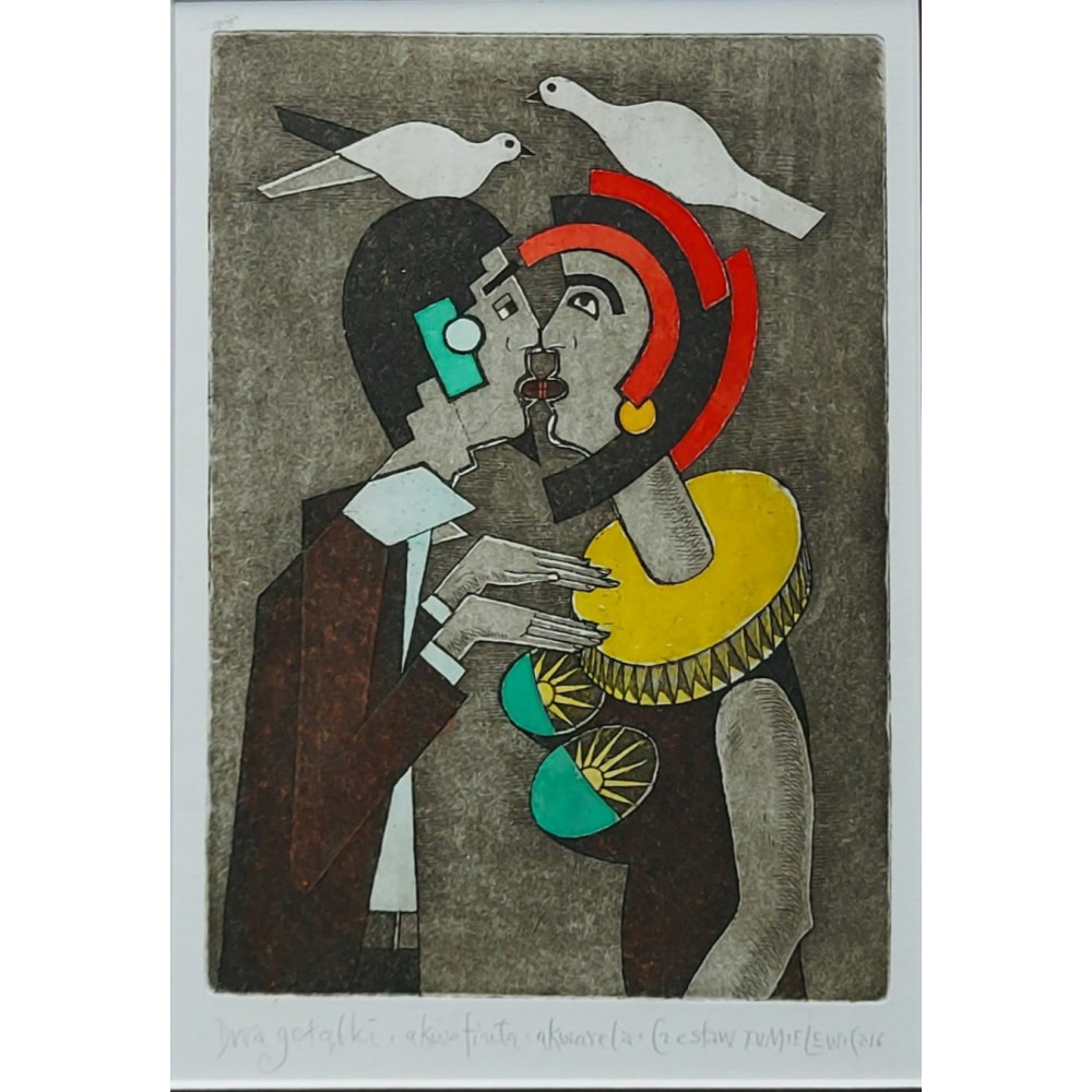 Dwa gołąbki (2016)-30cmx25cm Tumielewicz Czesław
