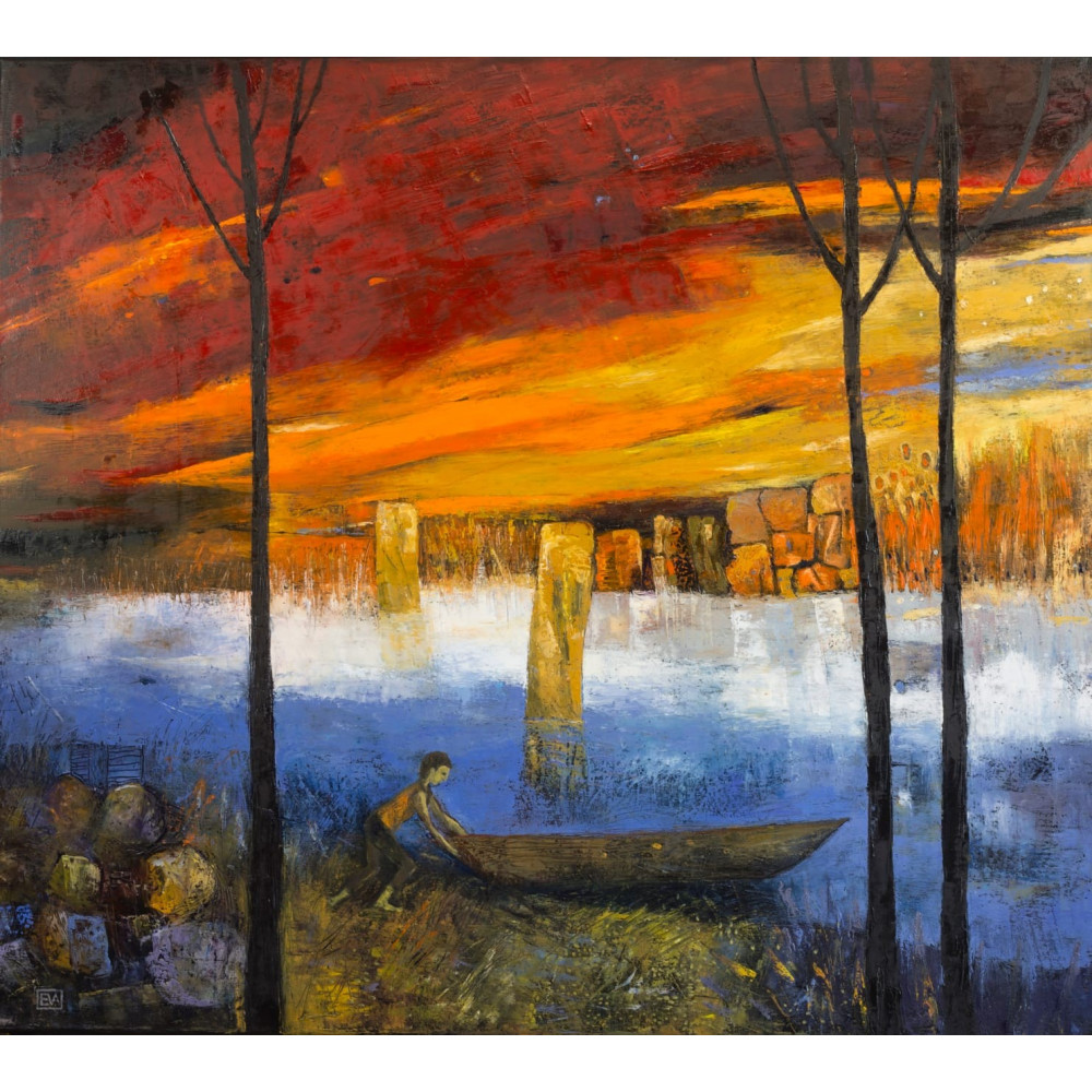 TYLKO NIE PŁYŃ TĄ RZEKĄ 80cmx90cm Przybyła Ewa