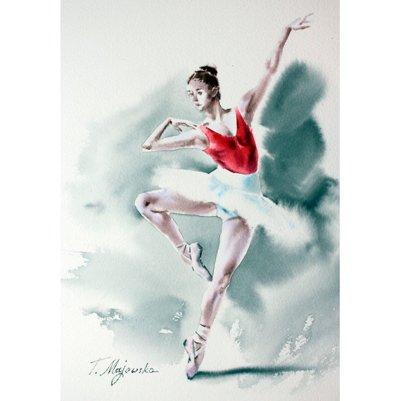 BALETNICA -  WIRUJĄCA CZERWIEŃ 40cmx30cm   (1) Majewska Tatiana