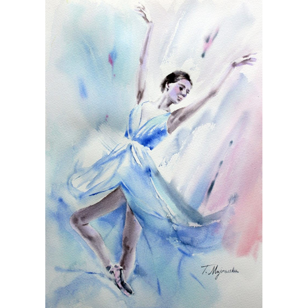 BALETNICA -  MUŚNIĘTA BŁĘKITEM 50cmx40cm Majewska Tatiana