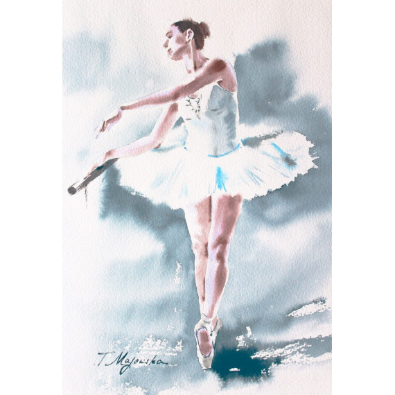 BALETNICA -  PRZY DRĄŻKU 40cmx30cm Majewska Tatiana
